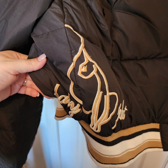 Baby Phat Black Puffer Jacket Zipper Fur Hood - Picture 7 of 8